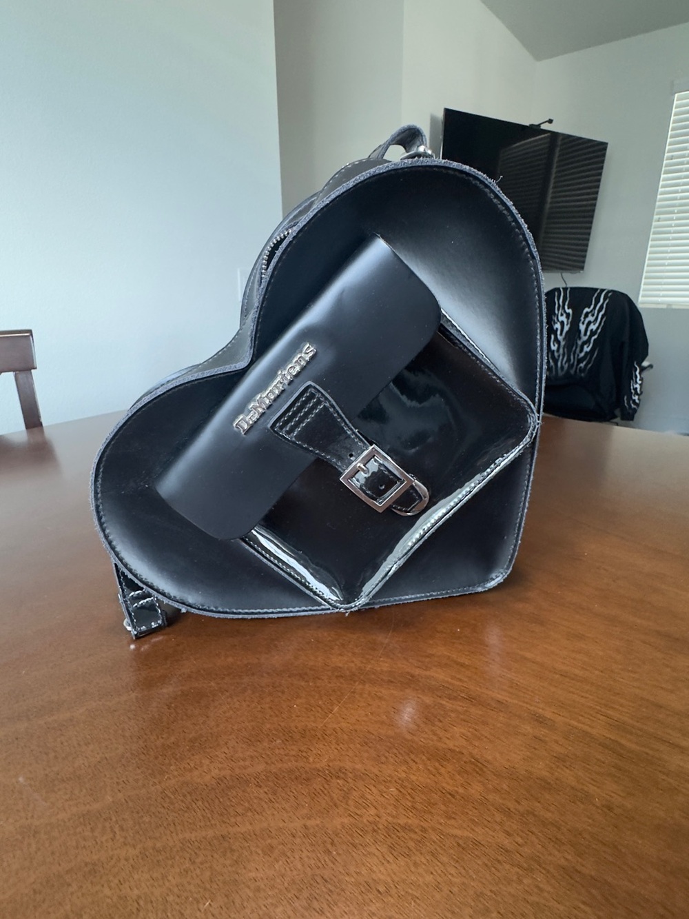 Dr. Martens Black Leather Tote with Stitched Interior